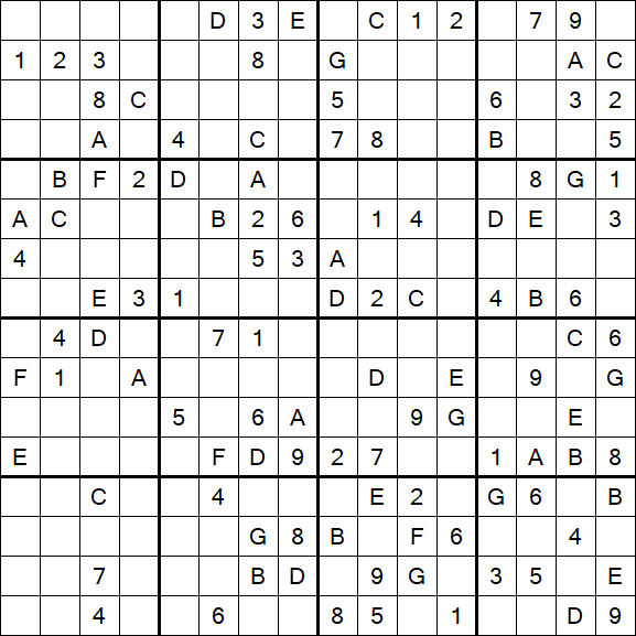Sudoku 16x16 - Médio