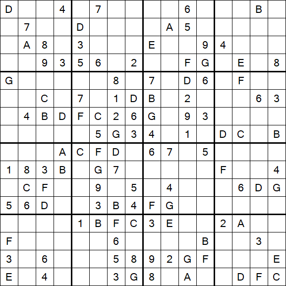 Sudoku 16x16 - Medio