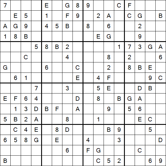 Sudoku 16x16 - Médio