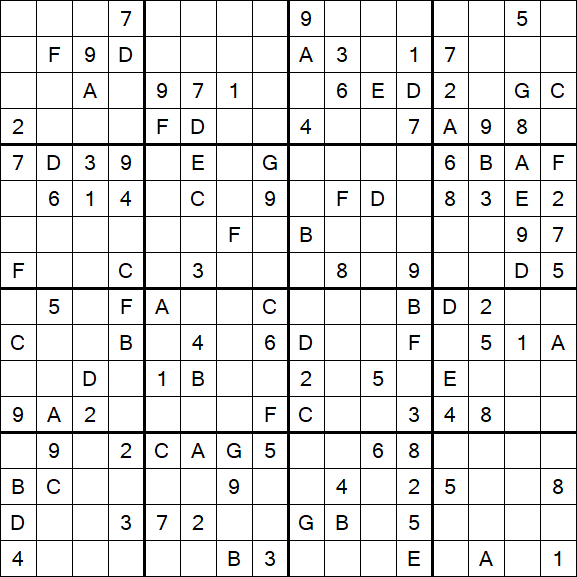 Sudoku 16x16 - Médio