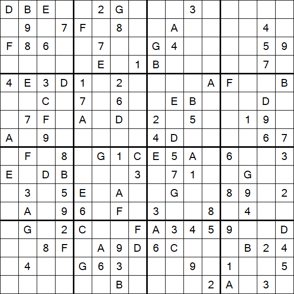 Sudoku 16x16 - Medium