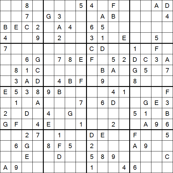 Sudoku 16x16 - Moyen