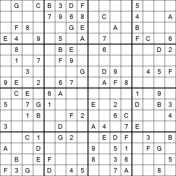 Sudoku 16x16 - Medium