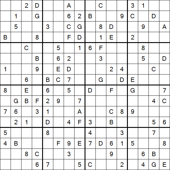 Sudoku 16x16 - Medium