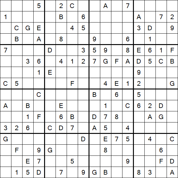 Sudoku 16x16 - Medium