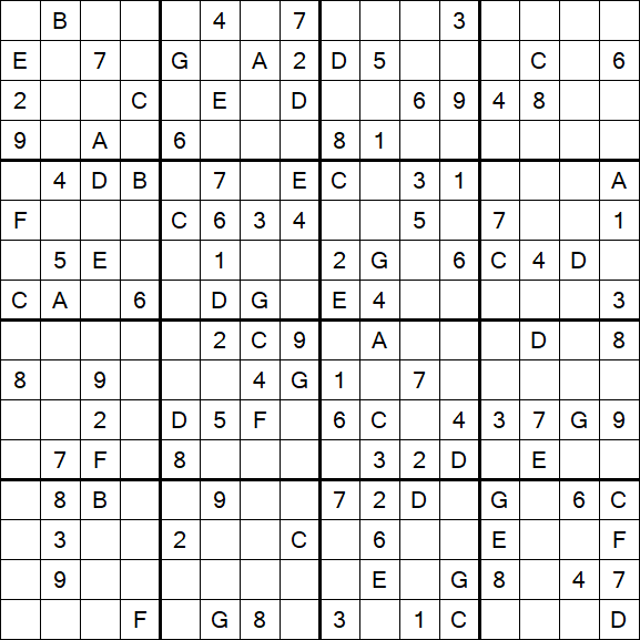 Sudoku 16x16 - Medium