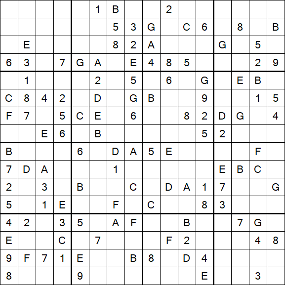 Sudoku 16x16 - Moyen