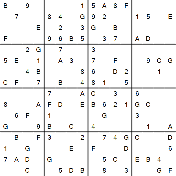 Sudoku 16x16 - Médio