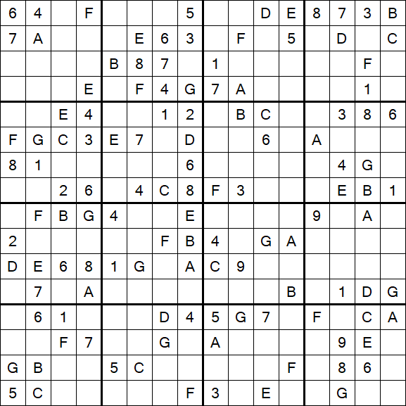 Sudoku 16x16 - Medio
