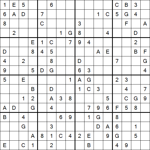 Sudoku 16x16 - Medio