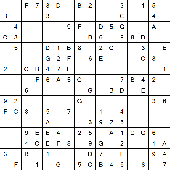 Sudoku 16x16 - Médio