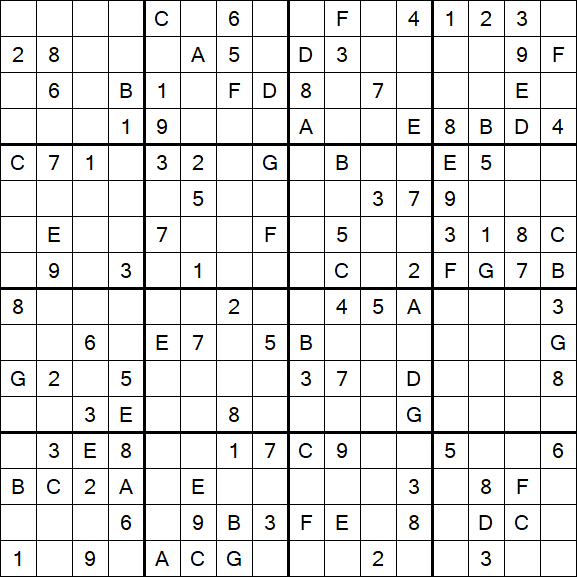Sudoku 16x16 - Medio