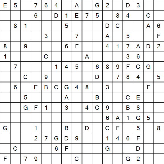 Sudoku 16x16 - Moyen