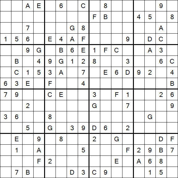 Sudoku 16x16 - Moyen