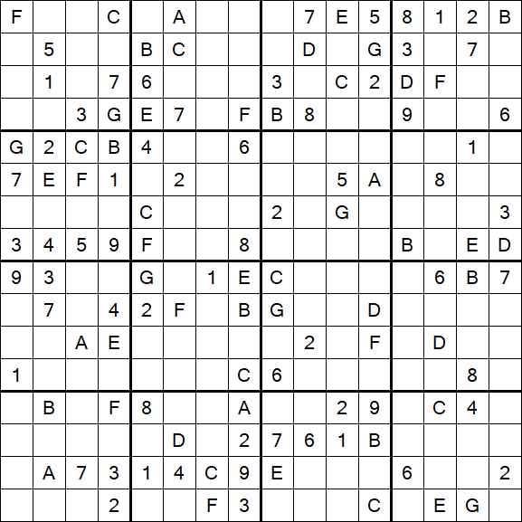 Sudoku 16x16 - Mittel