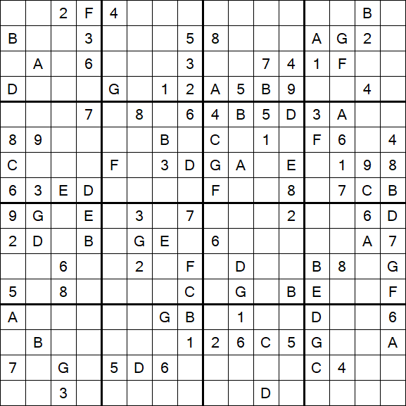 Sudoku 16x16 - Mittel