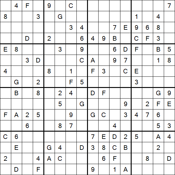 Sudoku 16x16 - Mittel