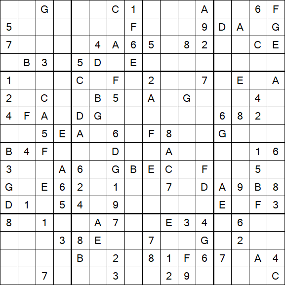 Sudoku 16x16 - Mittel