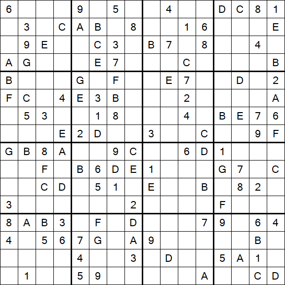 Sudoku 16x16 - Mittel
