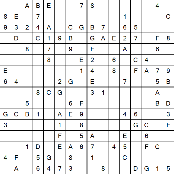 Sudoku 16x16 - Medio