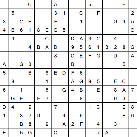 Sudoku 16x16 - Mittel