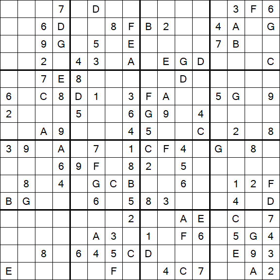 Sudoku 16x16 - Mittel