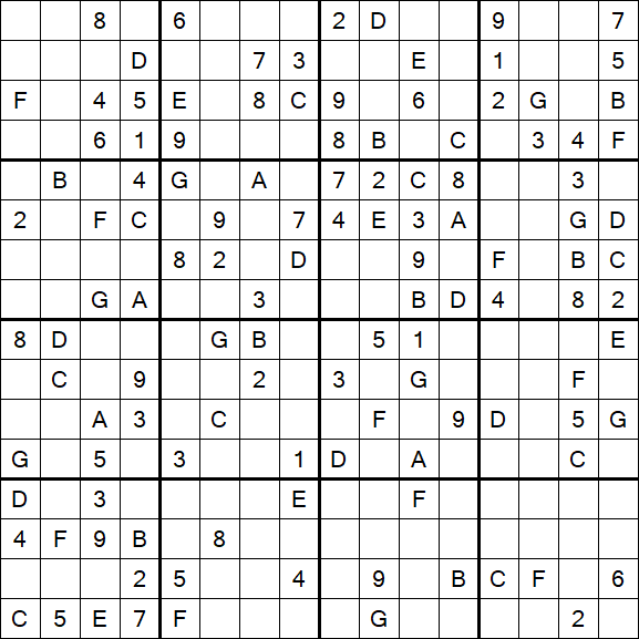Sudoku 16x16 - Mittel
