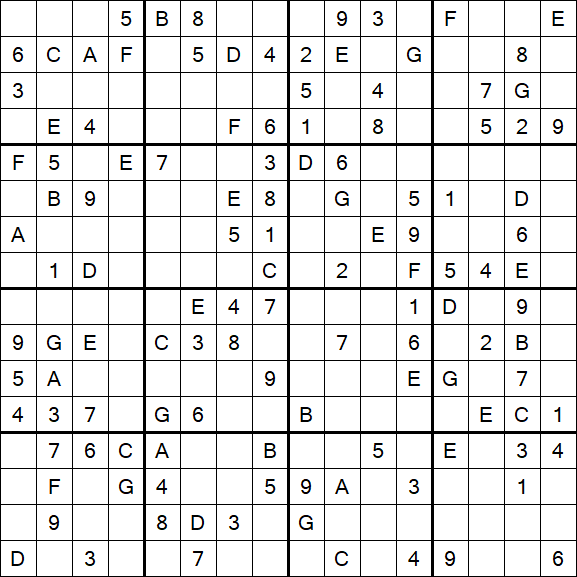Sudoku 16x16 - Mittel
