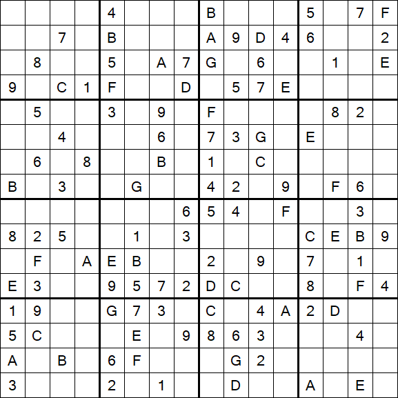 Sudoku 16x16 - Mittel