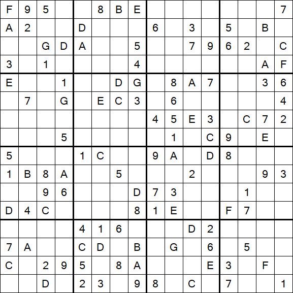 Sudoku 16x16 - Medio