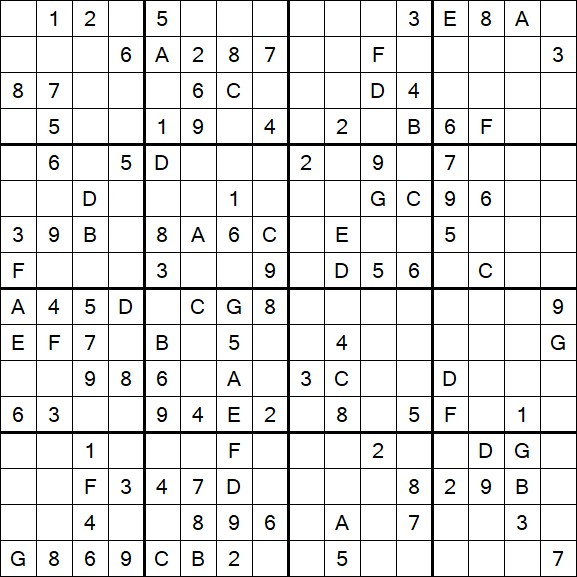 Sudoku 16x16 - Mittel