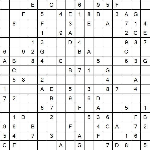Sudoku 16x16 - Moyen