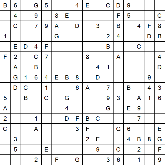 Sudoku 16x16 - Medio