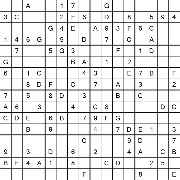 Sudoku 16x16 - Moyen