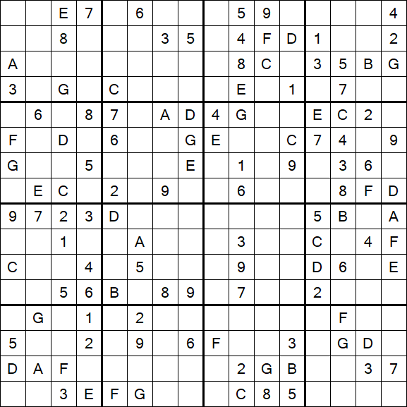Sudoku 16x16 - Medio