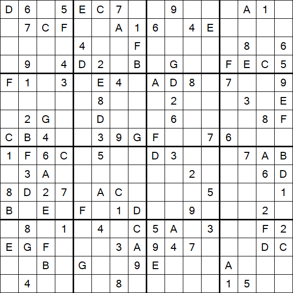 Sudoku 16x16 - Medio
