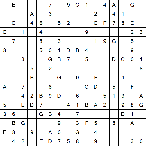 Sudoku 16x16 - Medio