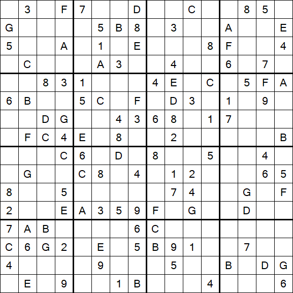 Sudoku 16x16 - Medio