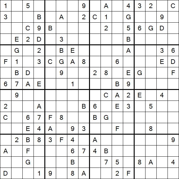 Sudoku 16x16 - Medio