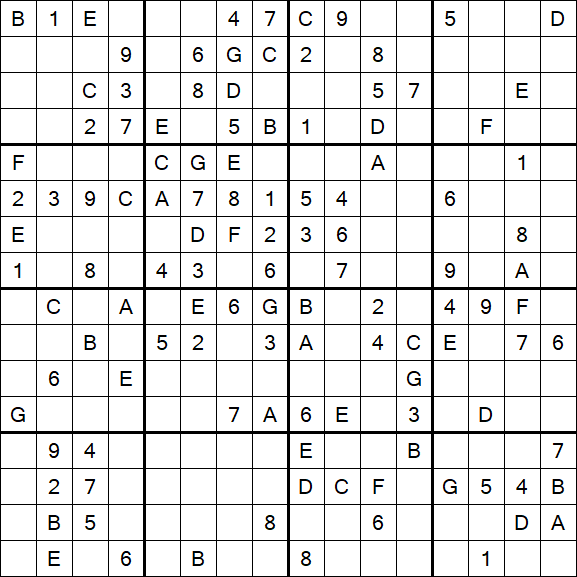 Sudoku 16x16 - Medio