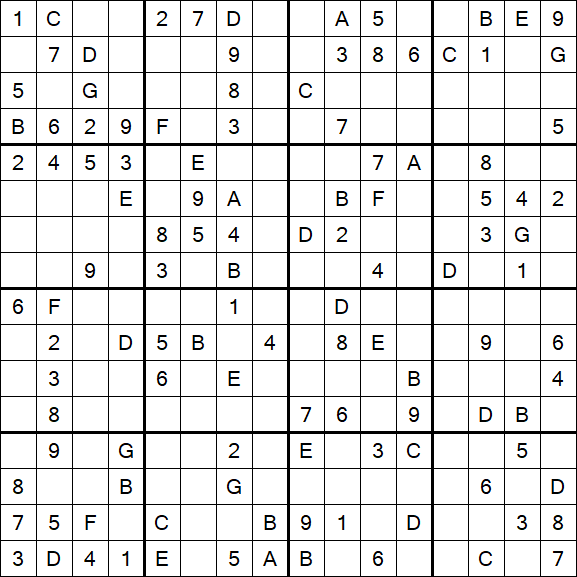 Sudoku 16x16 - Medio