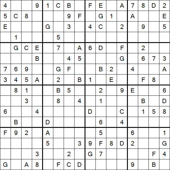 Sudoku 16x16 - Medio