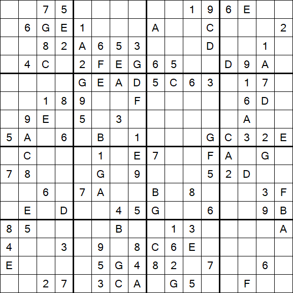 Sudoku 16x16 - Mittel