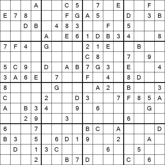 Sudoku 16x16 - Mittel