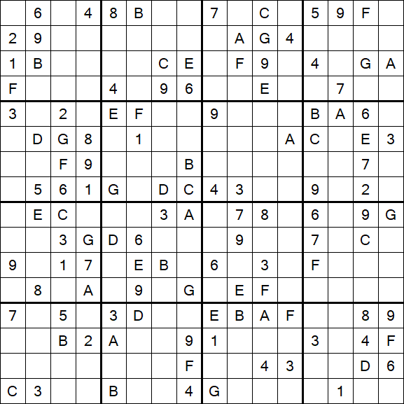 Sudoku 16x16 - Moyen