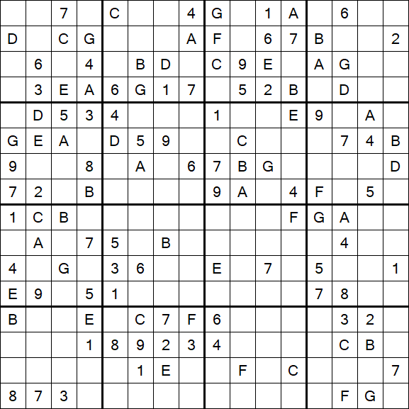 Sudoku 16x16 - Moyen