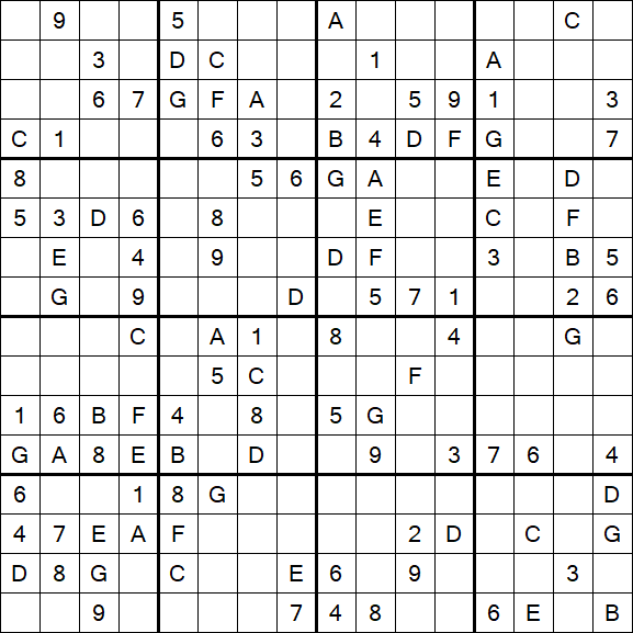 Sudoku 16x16 - Moyen
