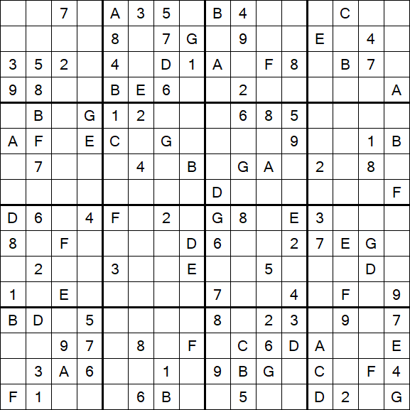Sudoku 16x16 - Médio