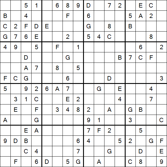 Sudoku 16x16 - Medium