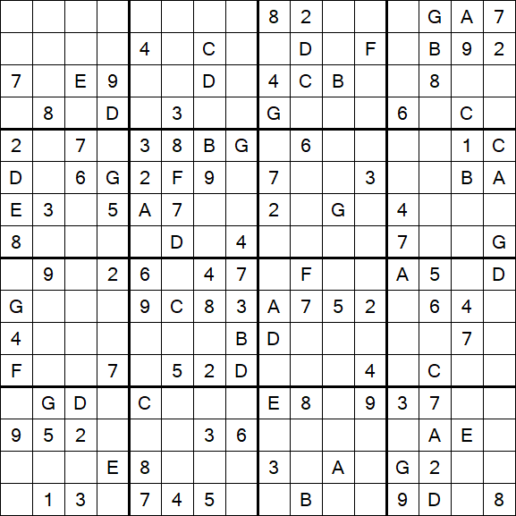Sudoku 16x16 - Medio